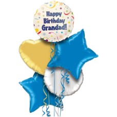 Happy Birthday Grandad Confetti Foil Balloon Bouquet